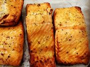 A picture of fried salmon fillets