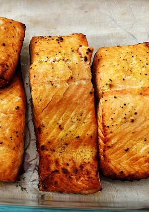 A picture of Air Fryer Lemon Pepper Salmon.