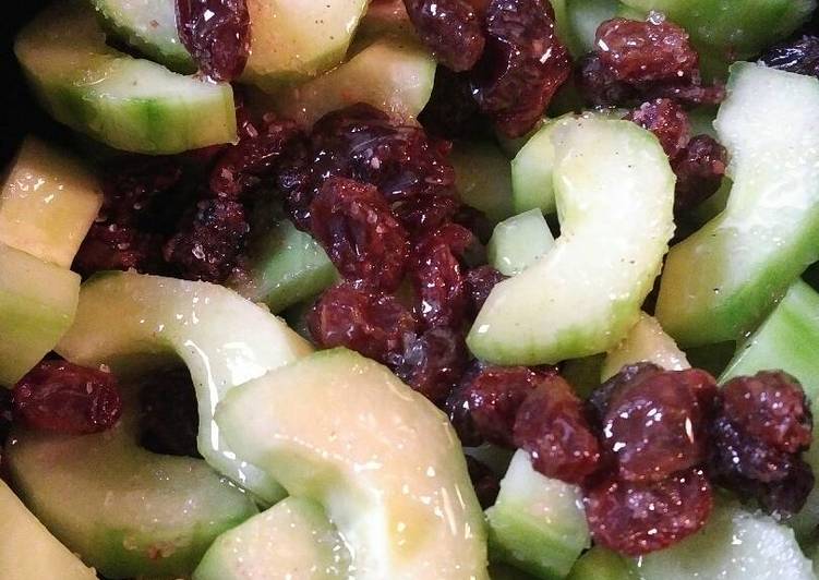 Steps to Make Quick Cucumber and raisins salad
