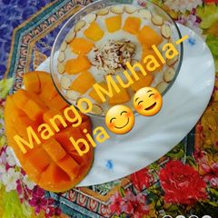 A picture of Mango Muhalabia ( Milk Pudding.