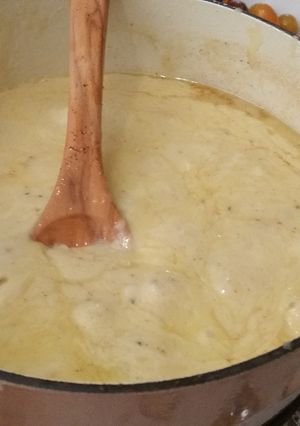 A picture of Cheese fondue (Andres's recipe).