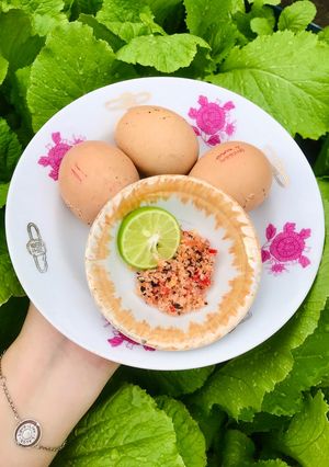 Hình của món Trứng gà nướng.