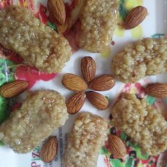 A picture of Almond flower with Milk cake.