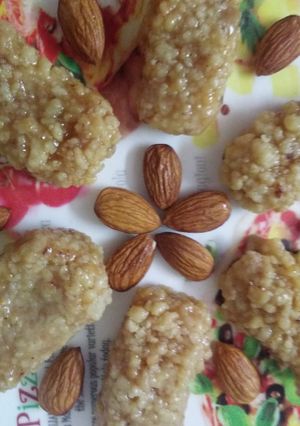 A picture of Almond flower with Milk cake.