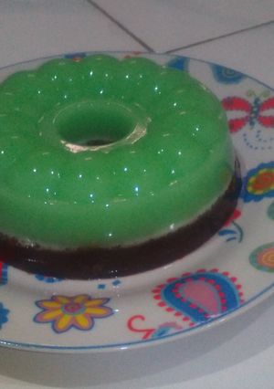 Foto resep Puding pandan coklat