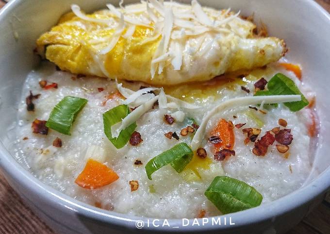 Standar Bagaimana cara membuat Bubur Sayur Rasa Keju yang lezat