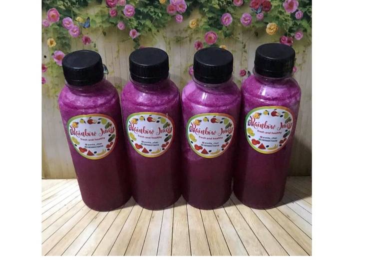 Bagaimana Membuat Diet Juice Dragon Fruit Pear Raspberry Purple Cabbage yang Enak