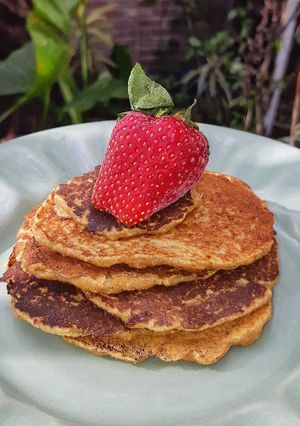 Una foto de Hotcakes integrales veganos