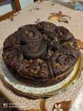 Torta di rose al cacao conpere caramellate e marmellata castagne