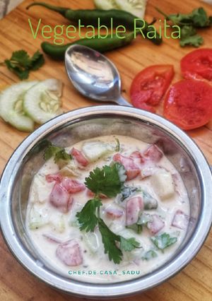 A picture of Vegetable raita.
