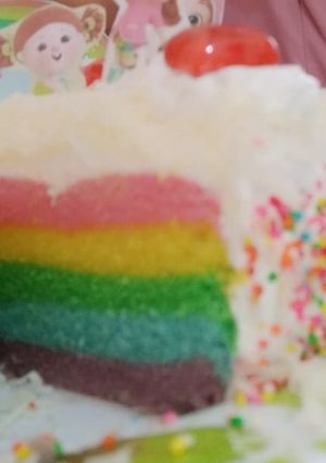 Foto resep Rainbow cake kukus
