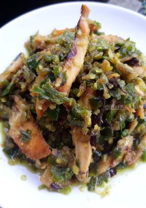 Foto resep Ikan salai cabe hijau