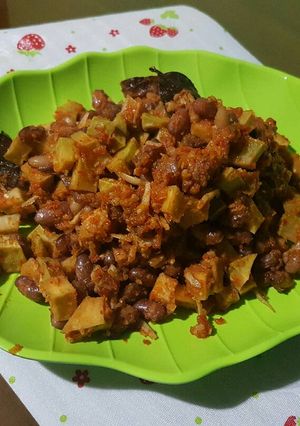 Foto resep Balado Sukari (Sukun muda, Kacang merah, Teri) 😆