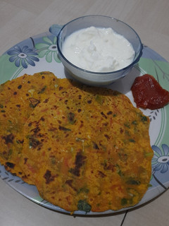 A picture of #GA4#WEEK20#VegetableThepla.