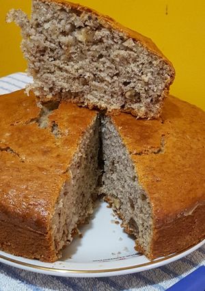 Una foto de Budín de banana y nueces