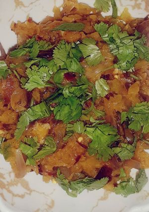 A picture of Kaddu ka Bharta.
