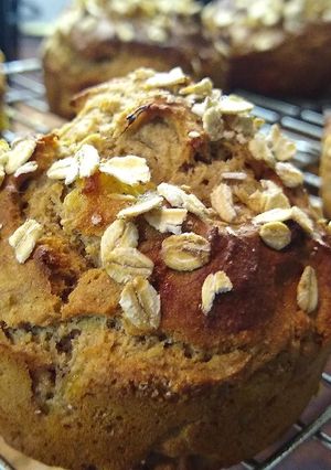 A picture of Jumbo & Extra Fluffy Gluten-Free Banana Breakfast Muffins.
