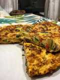Frittata de calabacín, champiñón y tomate
