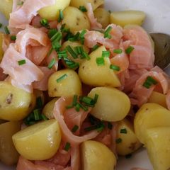 A picture of Potato and smoked salmon salad.