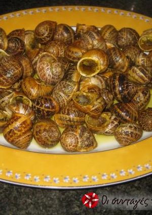A picture of Hohlioi Boubouristoi (snails in the skillet) 2.