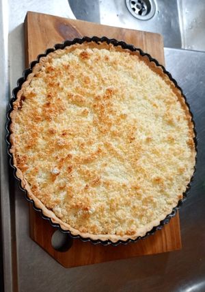 Una foto de Tarta de coco y dulce de leche