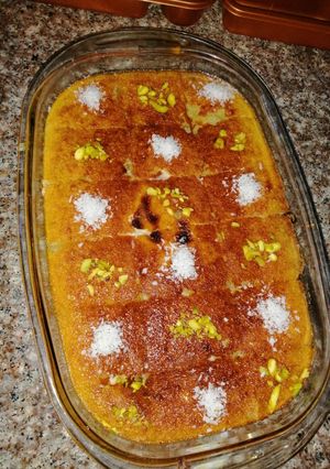 صورة لوصفة بسبوسة بالقشطة