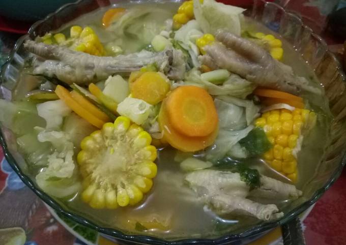 Sayur sop jagung ceker bumbu goreng