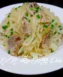 Củ sắn xào thịt heo