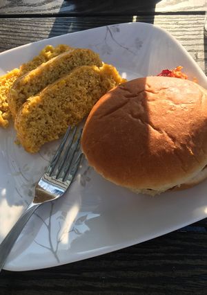 A picture of Steamed African corn loaf.