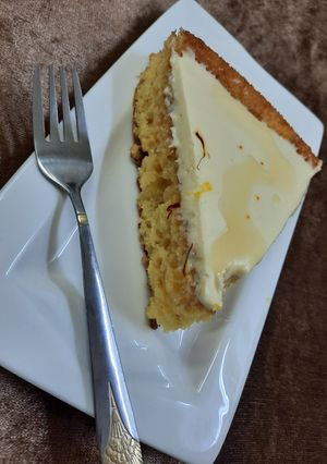 صورة لوصفة كيكة زعفران 💛