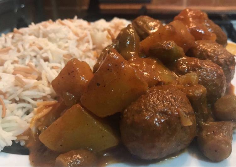 كفته دجاج مع رز بالشعريه 🍛