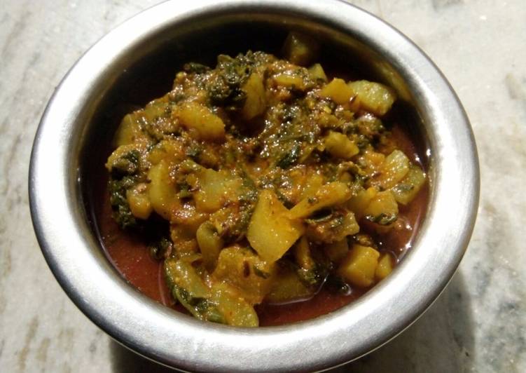 Recipe of Super Quick Homemade Radish and Spinach Curry