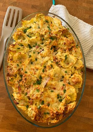 Une photo de ☆Gratin de Tortellini Basilic et Pignons de Pin☆