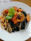 Spaghettis aubergine et mozzarella