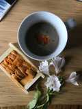 ซุปเห็ดข้น พร้อมหอยอูนิ (Mushrooms Soup Purée with Uni)