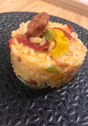 Une photo de Risotto 3 poivrons / chorizo