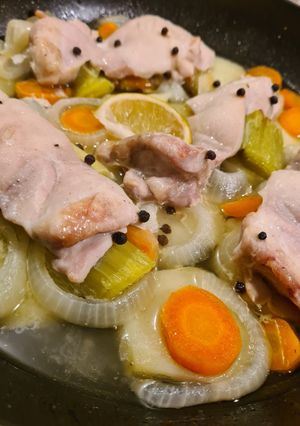 A picture of Slow Cooked Chicken and Vegetables.