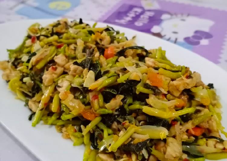 Tumis bunga pepaya anti pahit