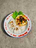 Nasi Telur Ceplok dengan Scallion Oil