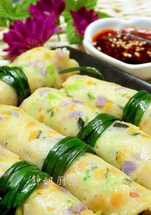 櫛瓜蔬食蛋餅捲 的食譜成品照片