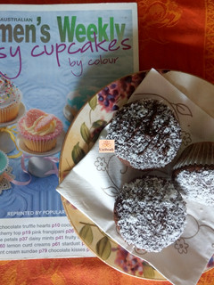 A picture of Chocolate mint coconut cup cakes.