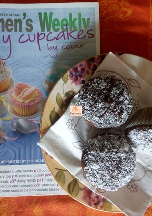 A picture of Chocolate mint coconut cup cakes.