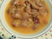 Una foto de mollejas de pollo al vino blanco