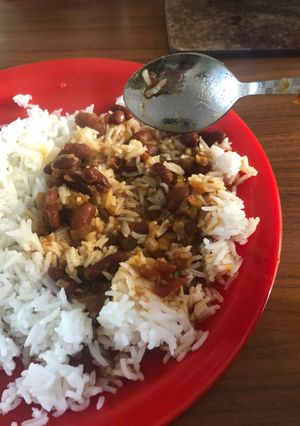A picture of Rajma rice.