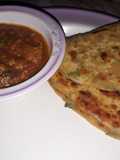 Kraara methi paratha with tomato chutney
