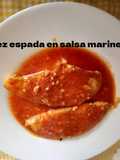 Pez espada en salsa marinera con calabacín o arroz blanco