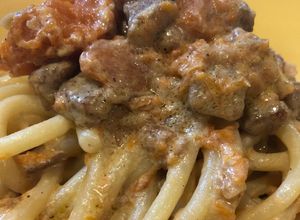 Foto di Bucatini zucca e salsiccia