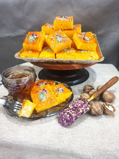 عکسی از دستور کیک باقلوا نارگیلی