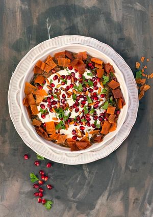 عکسی از دستور فته ورق عنب(برگ انگور)