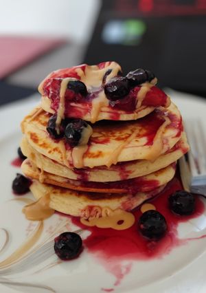 Una foto de Pancakes de proteína ~400 calorías